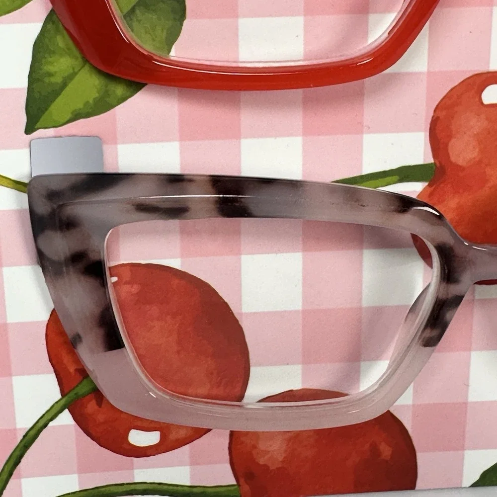 Tahari Coquette Cat Eye Reading Glasses 3 Pack +2.00 Cherry Gingham Fashion